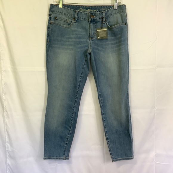 Eddie Bauer PETITE Denim Jean Slightly Curvy Skinny Ankle size P8 new with tag - Picture 2 of 13